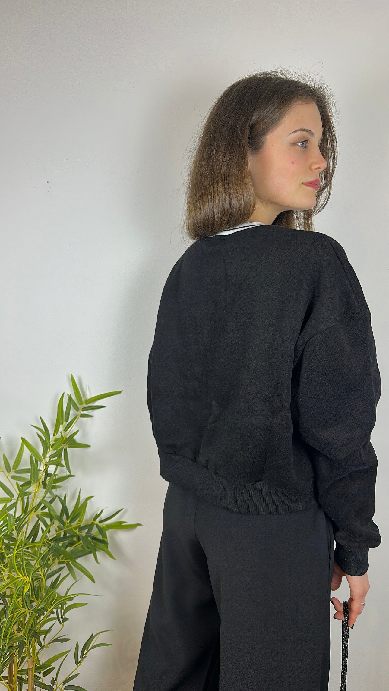 Felpa crop ‘BONJOUR PARIS’